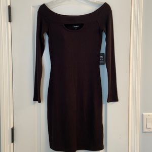 Express Off the Shoulder Long Sleeve Dress